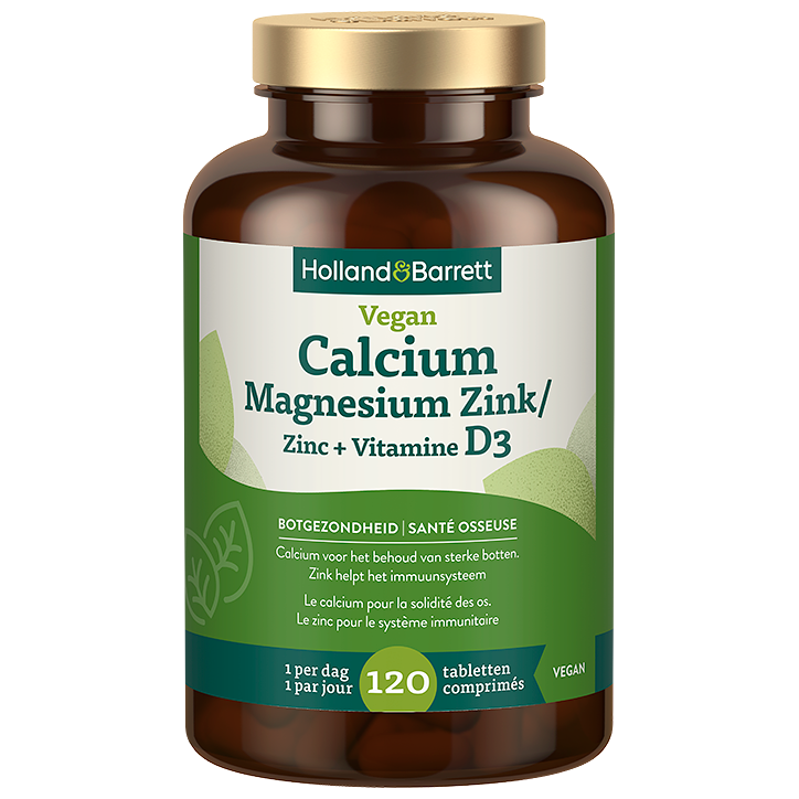 Vegan Calcium Magnesium Zink + Vitamine D3 - 120 tabletten