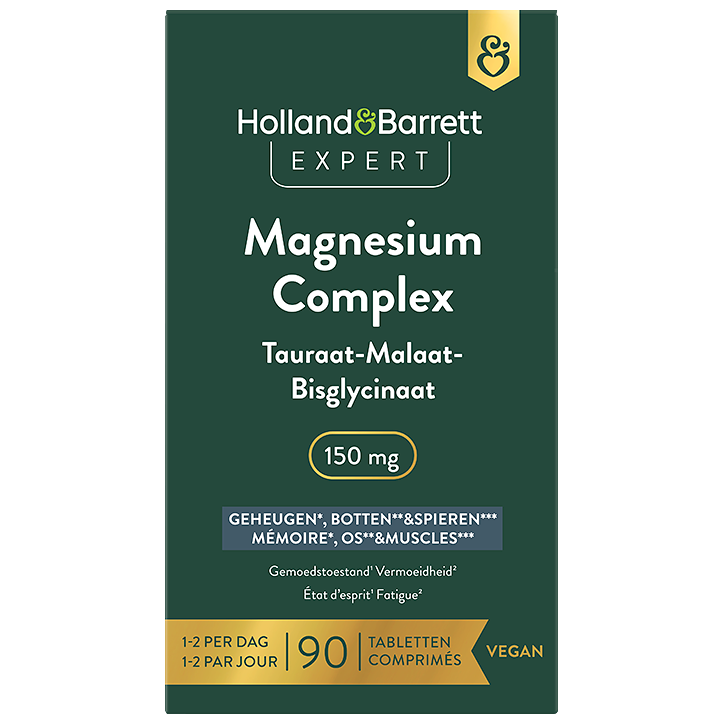 Expert Magnesium Complex Tauraat-Malaat-Bisglycinaat 150mg - Standaard