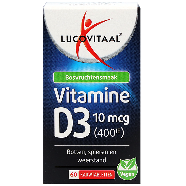Lucovitaal Vegan Vitamine D3 10mcg – 60 kauwtabletten