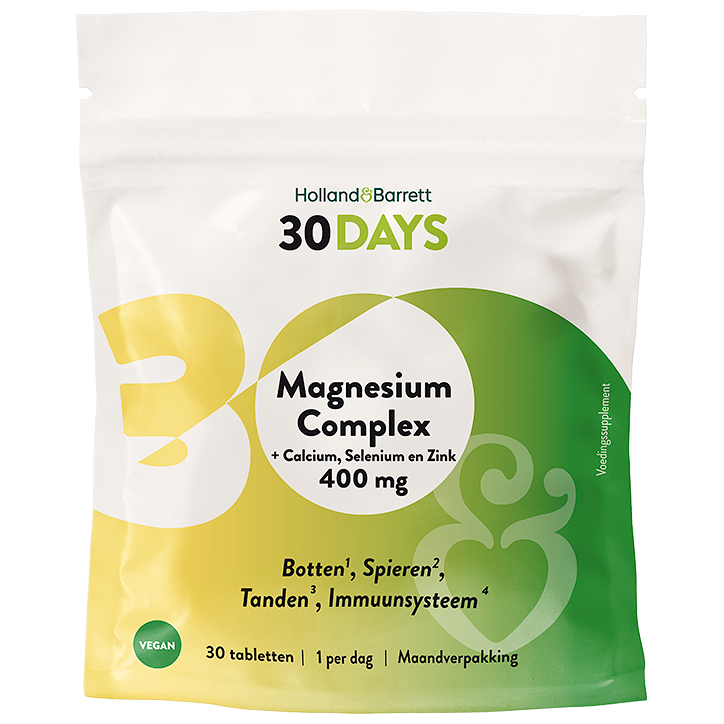30DAYS Magnesium Complex 400mg + Calcium, Selenium En Zink - 30 tabletten