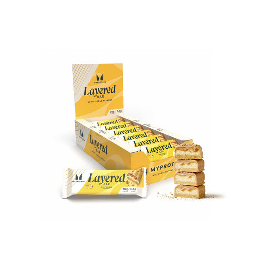 Eiwitreep met laagjes - Wit Goud / 12 × 60 g