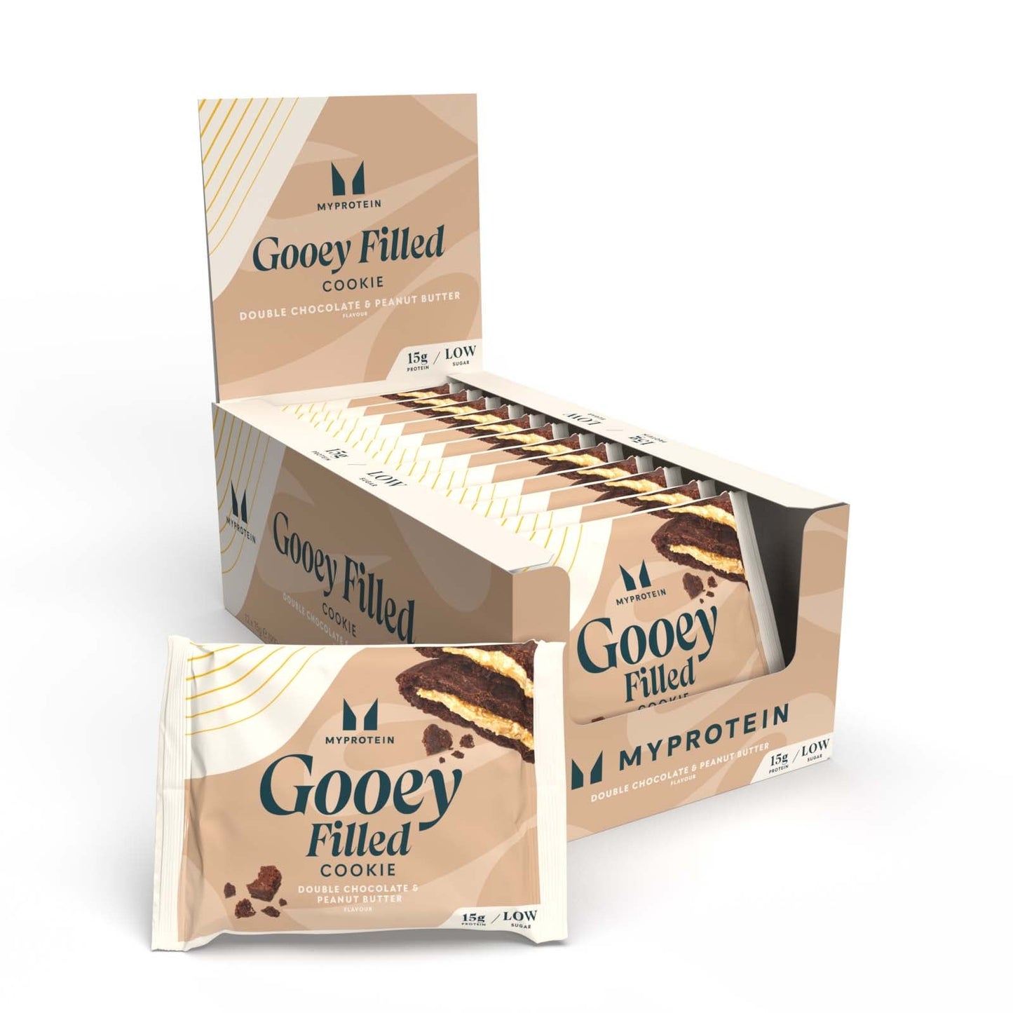 Baked Protein Cookie - Double Chocolate and Peanut Butter (Gooey Filled) / 12 × 75 g