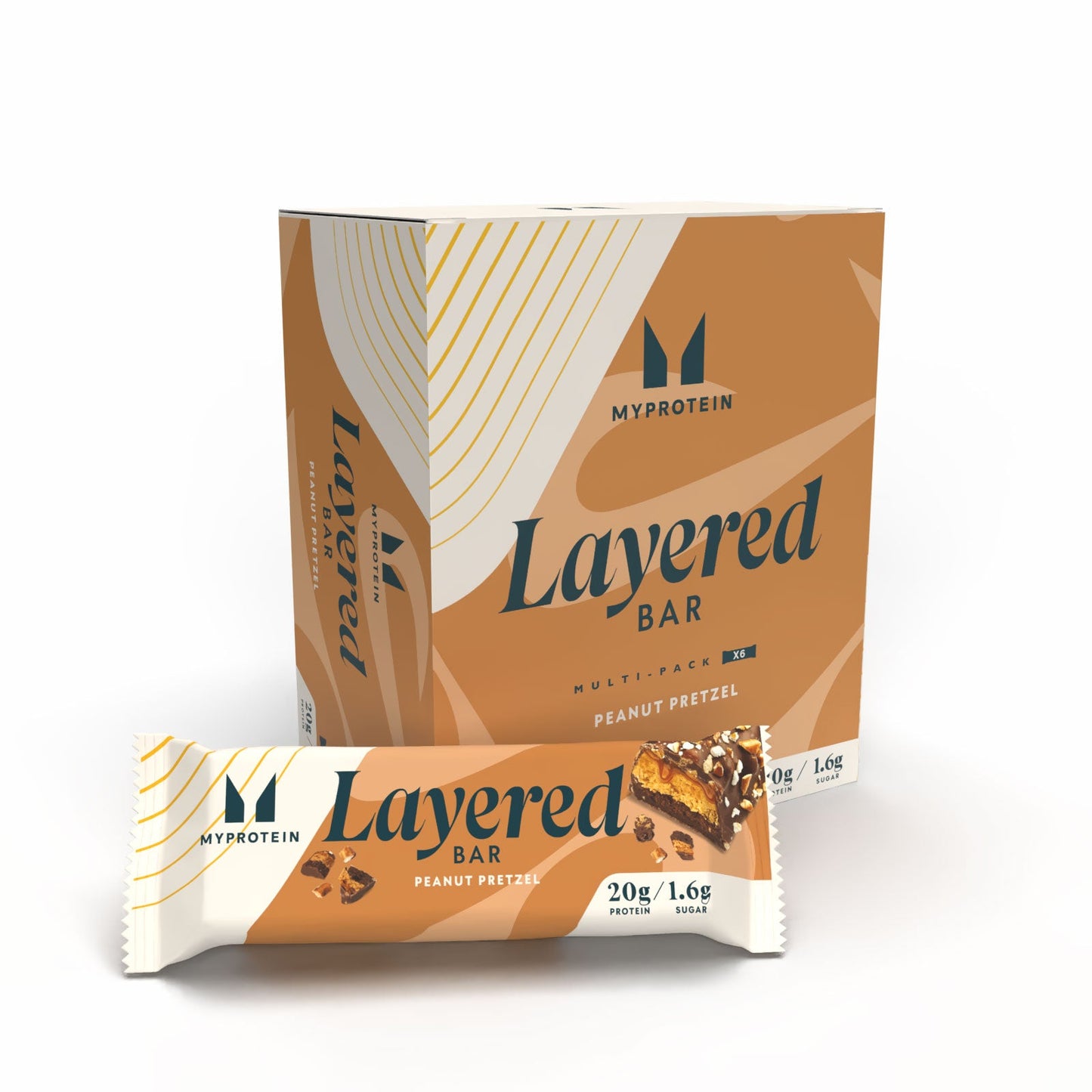 Eiwitreep met laagjes - Chocolate Peanut Pretzel / 6 × 60 g