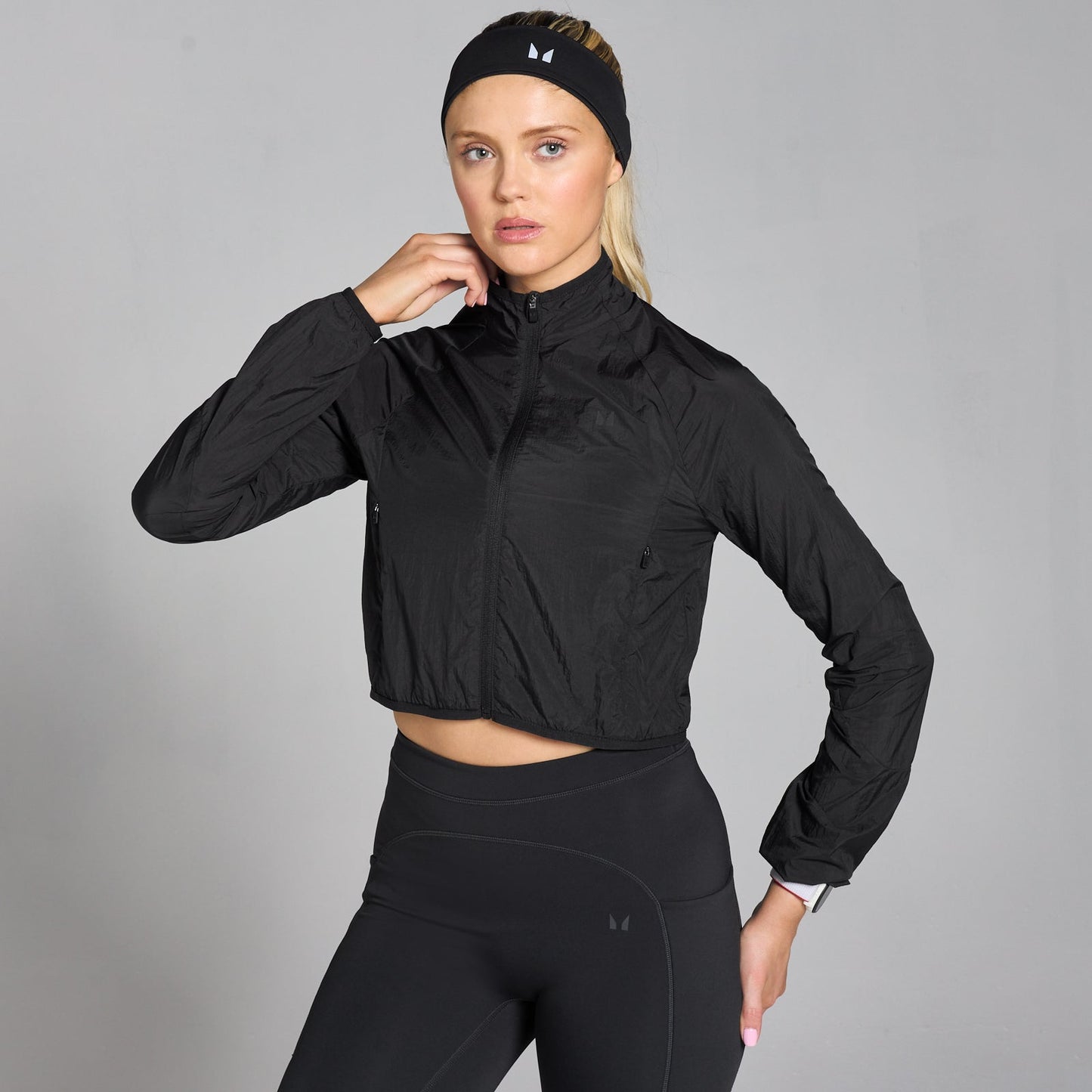 Velocity nauwsluitend en gecropt windjack voor dames - Zwart / XXL