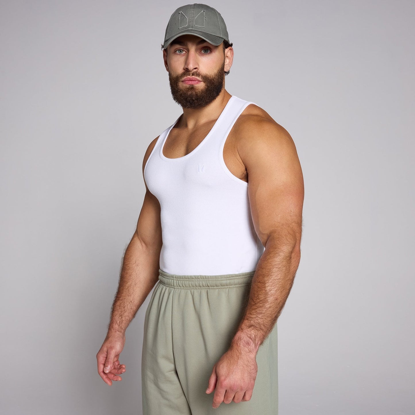 Men's Lift Ribbed Muscle Fit Tank - White / 3XL