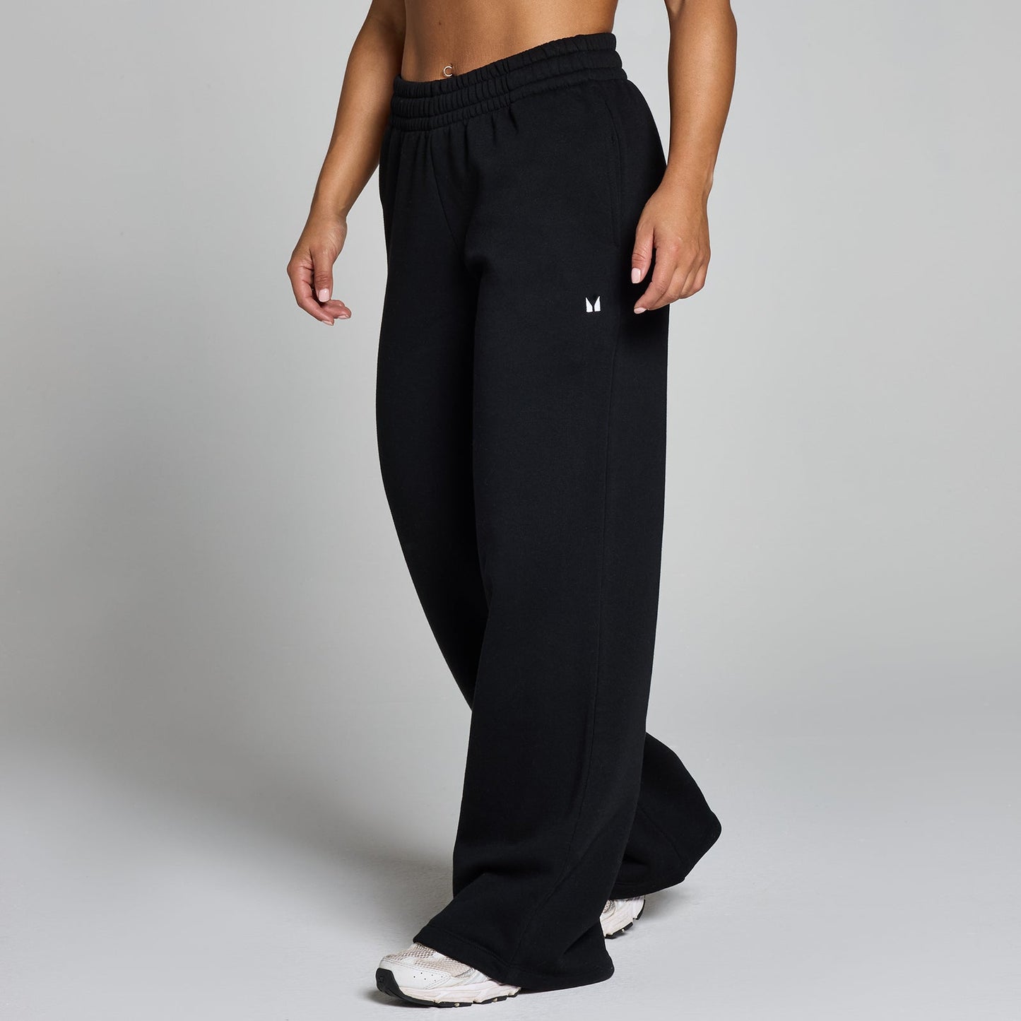 Basics joggingbroek met rechte pijpen in petite lengtemaat voor dames - Zwart / XXL