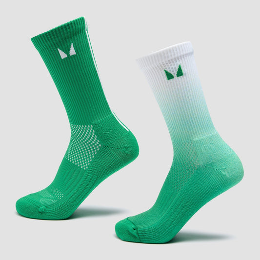 Hardloopsokken - Ombre Zesty Green / Light Lime Stripe / UK 6-8 / 2-pack