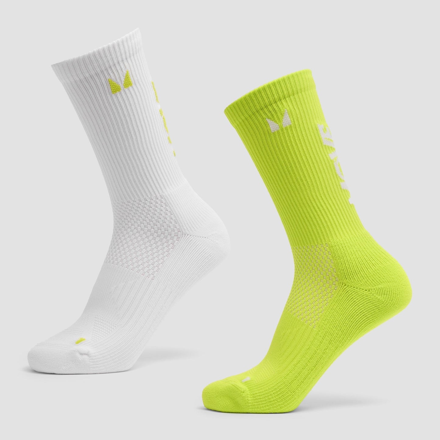 Move Club Hardloopsokken (2 paar) - Groen Glow/Wit / UK 9-11