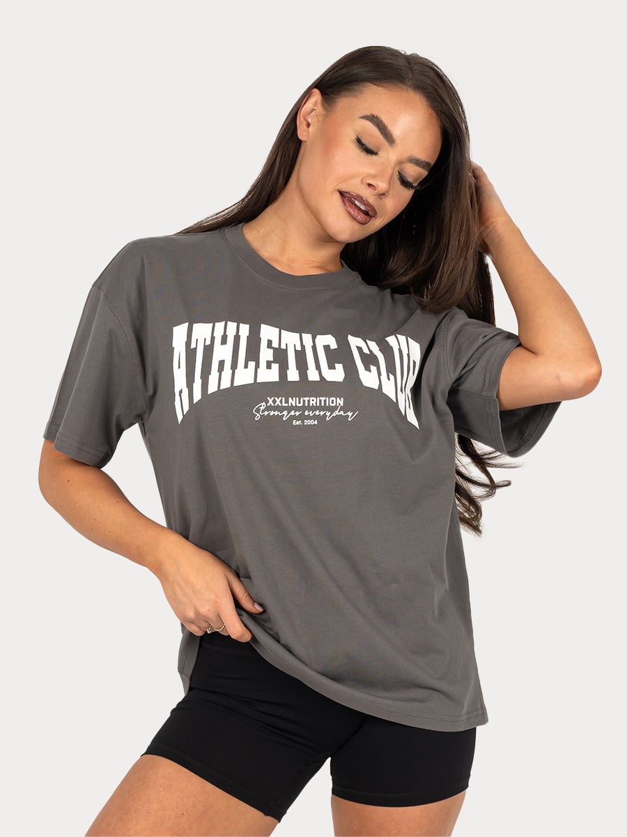 Athletic Oversized Tee - Black - Donkergrijs / XS