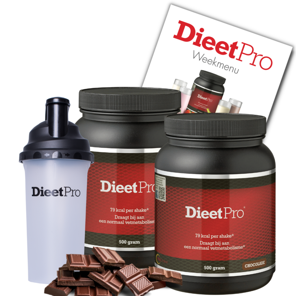 DieetPro 2 Potten + Gratis Shaker - Chocolade