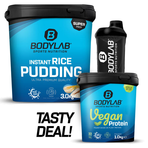 Tasty Deal - 1kg Vegan Protein + 3kg Instant Rice Pudding + Shaker