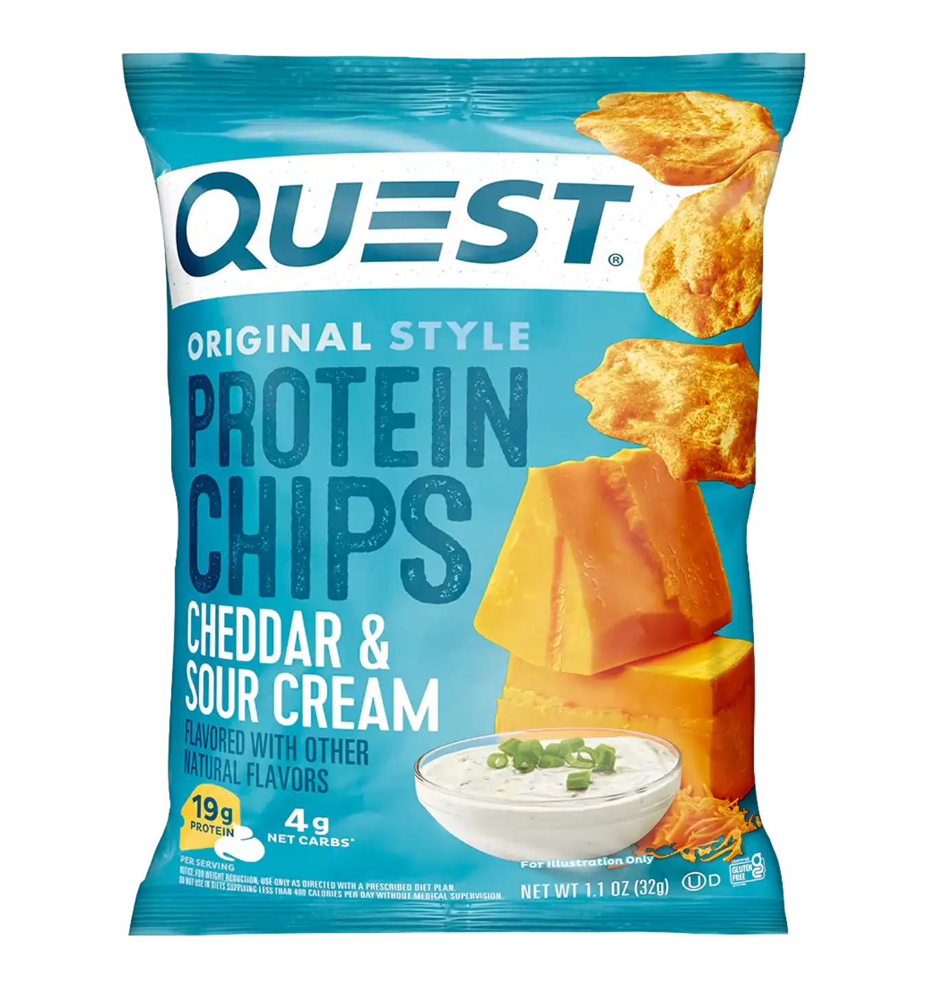 Protein Chips - 1x 32 g - Cheddar & Sour Cream