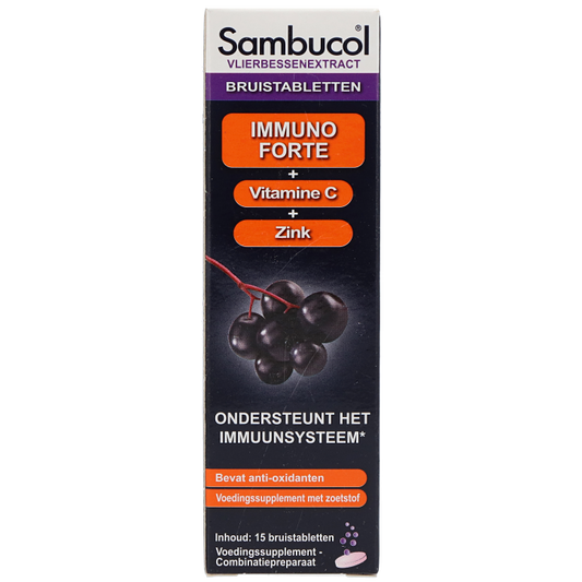 Sambucol Immuno Forte Vitamine C + Zink - 15 bruistabletten