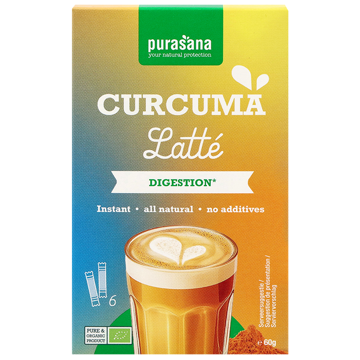 Glutenvrij | Purasana Curcuma Latte - 6 sachets