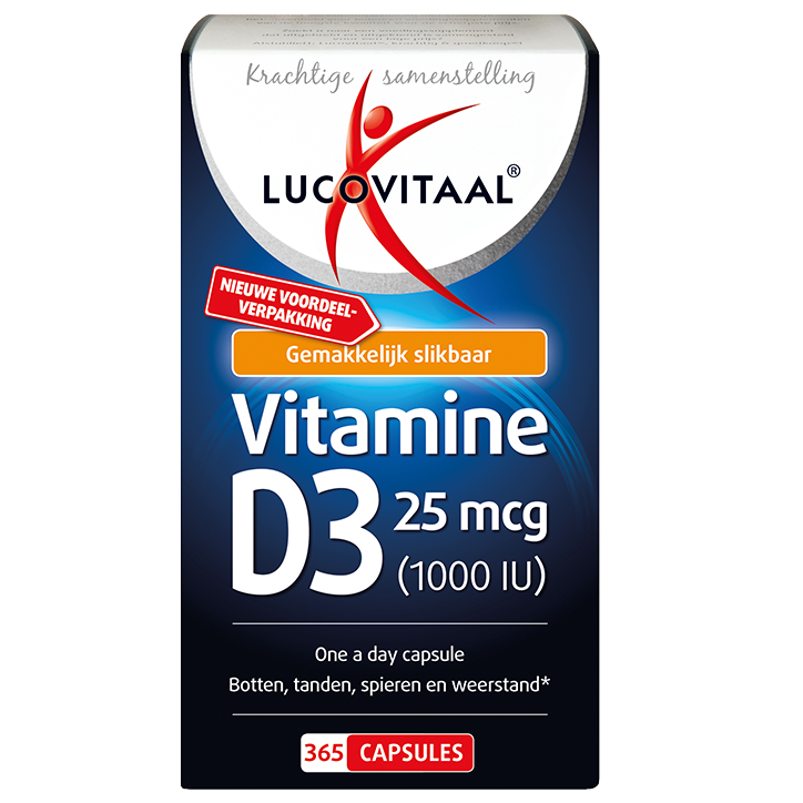Lucovitaal Vitamine D3, 25mcg - 365 Capsules
