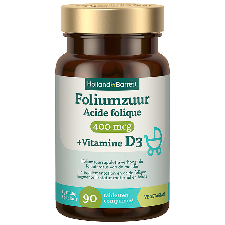 Foliumzuur 400mcg + Vitamine D3