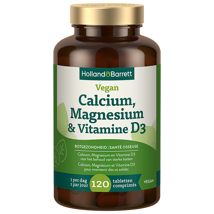Vegan Calcium, Magnesium + Vitamine D3 - 120 tabletten