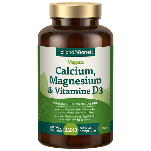 Vegan Calcium, Magnesium + Vitamine D3 - 120 tabletten
