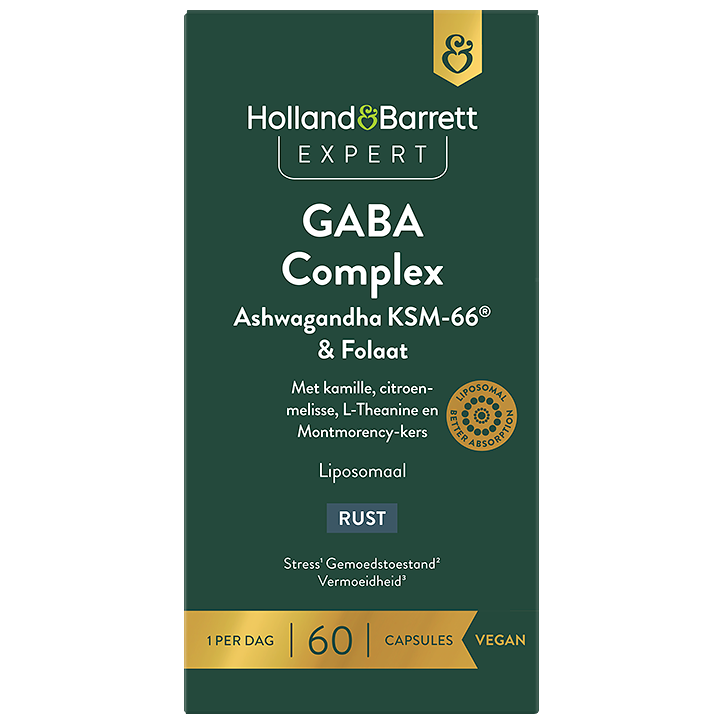 Expert GABA Complex + Ashwagandha & Folaat – 60 capsules