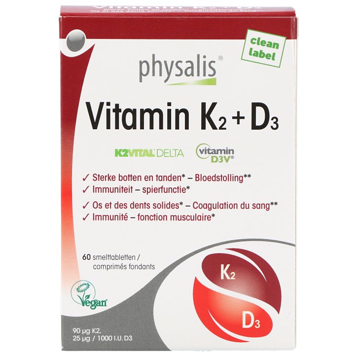 Online deals | Physalis Vitamin K2 + D3 - 60 smelttabletten