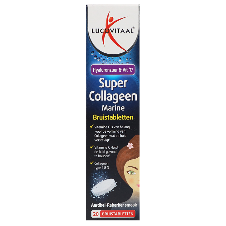 Online deals | Lucovitaal Super Collageen Marine Aardbei-Rabarber Smaak - 20 bruistabletten