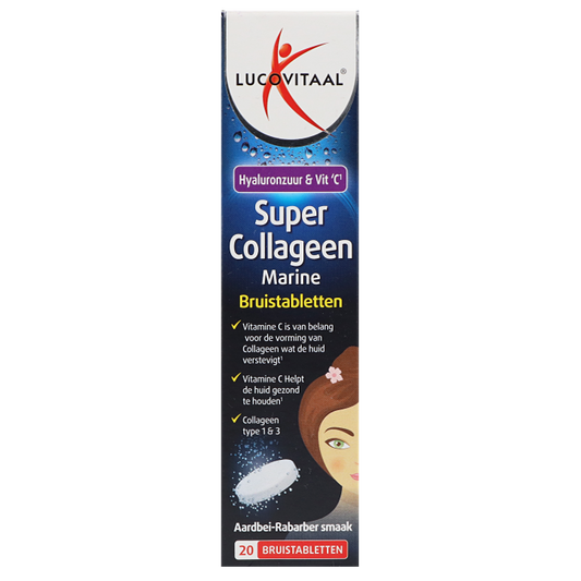 Online deals | Lucovitaal Super Collageen Marine Aardbei-Rabarber Smaak - 20 bruistabletten