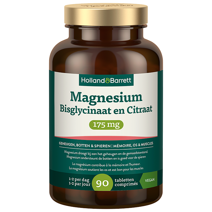 Magnesium Bisglycinaat en Citraat 175mg - 90 tabletten