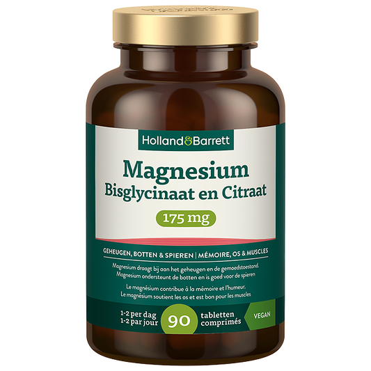 Magnesium Bisglycinaat en Citraat 175mg - 90 tabletten
