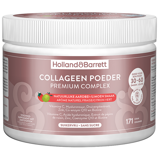 Collageen Poeder Premium Complex Natuurlijke Aardbei-/Limoensmaak - 171 gram