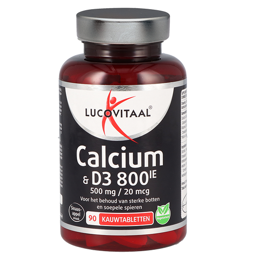 Lucovitaal Calcium 500mg En Vitamine D3 20mcg - 90 kauwtabletten