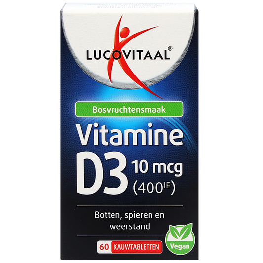 Lucovitaal Vegan Vitamine D3 10mcg – 60 kauwtabletten