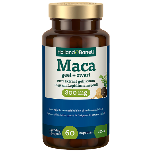 Maca Geel + Zwart 800mg - 60 capsules