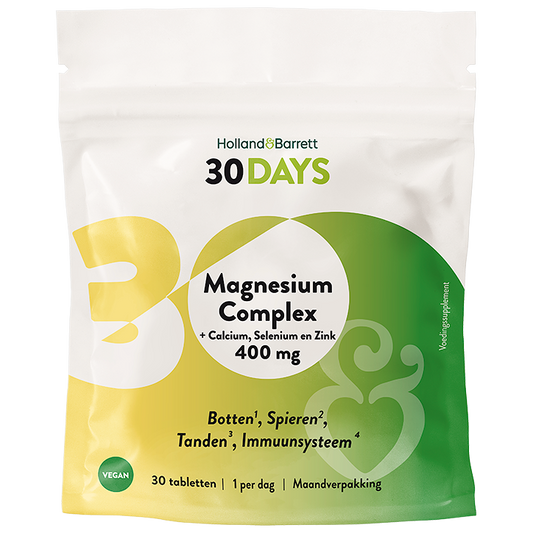 30DAYS Magnesium Complex 400mg + Calcium, Selenium En Zink - 30 tabletten