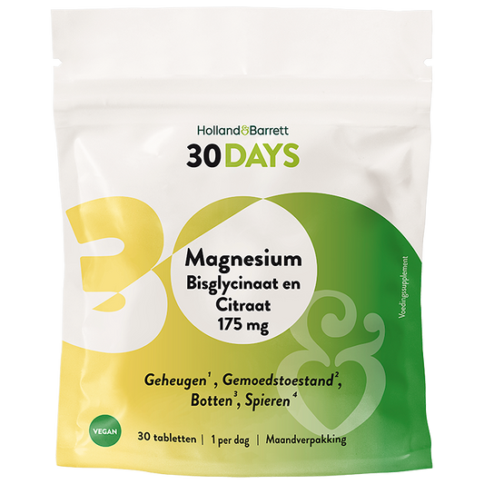 30DAYS Magnesium Bisglycinaat En Citraat 175mg - 30 tabletten