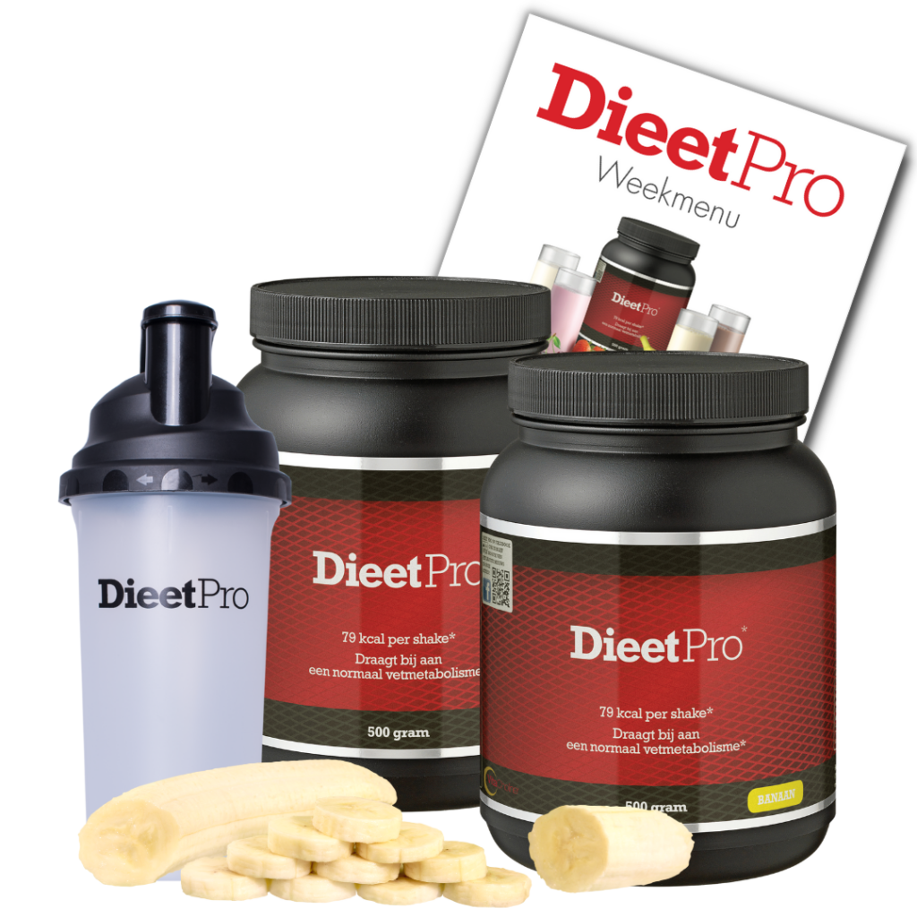 DieetPro 2 Potten + Gratis Shaker - Banaan