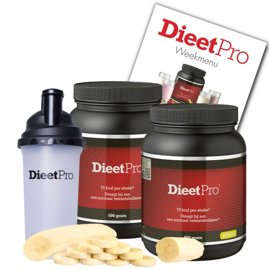 DieetPro 2 Potten + Gratis Shaker - Banaan