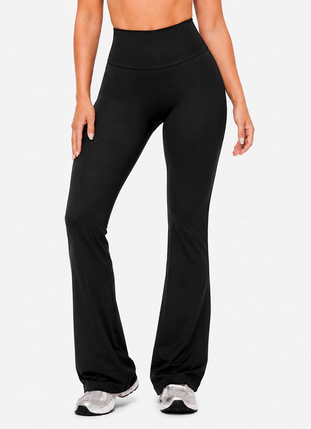 Flared Leggings - Black - Zwart