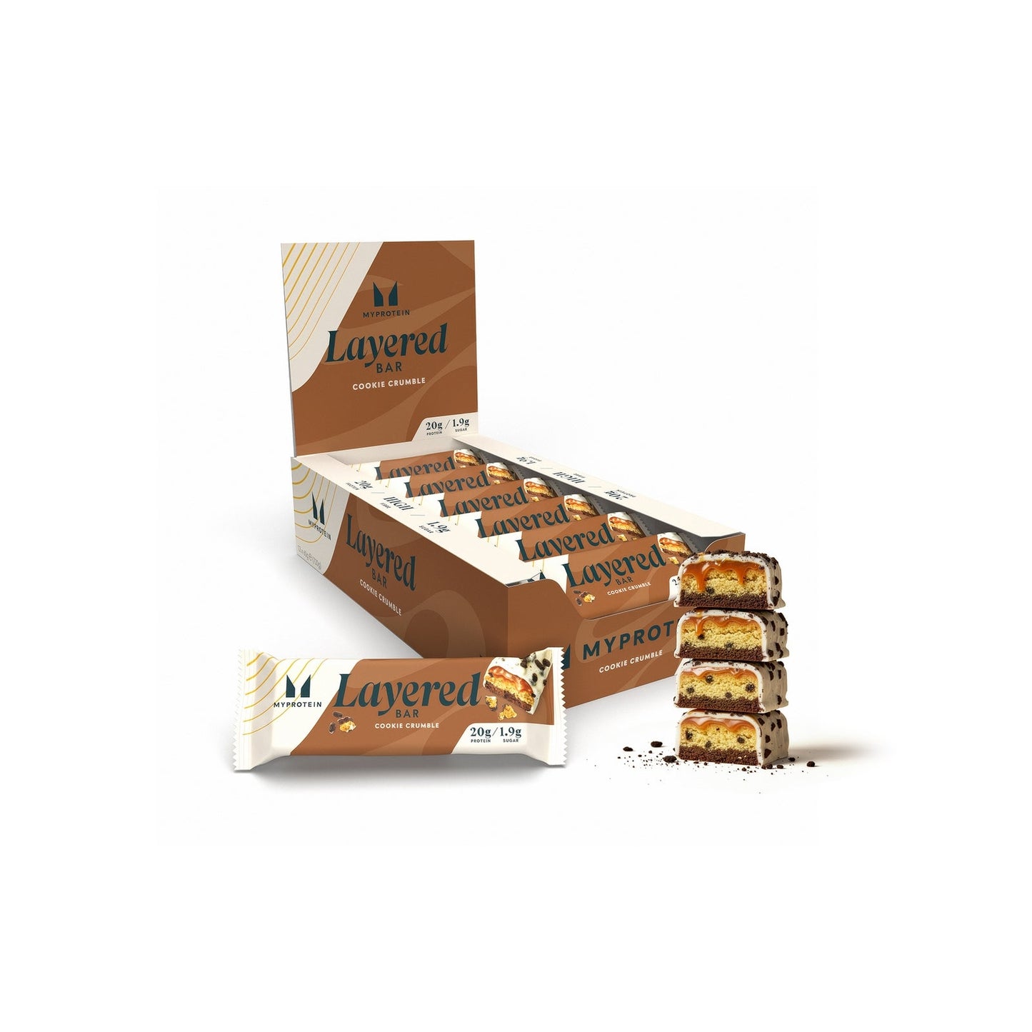 Eiwitreep met laagjes - Cookie Crumble / 12 × 60 g