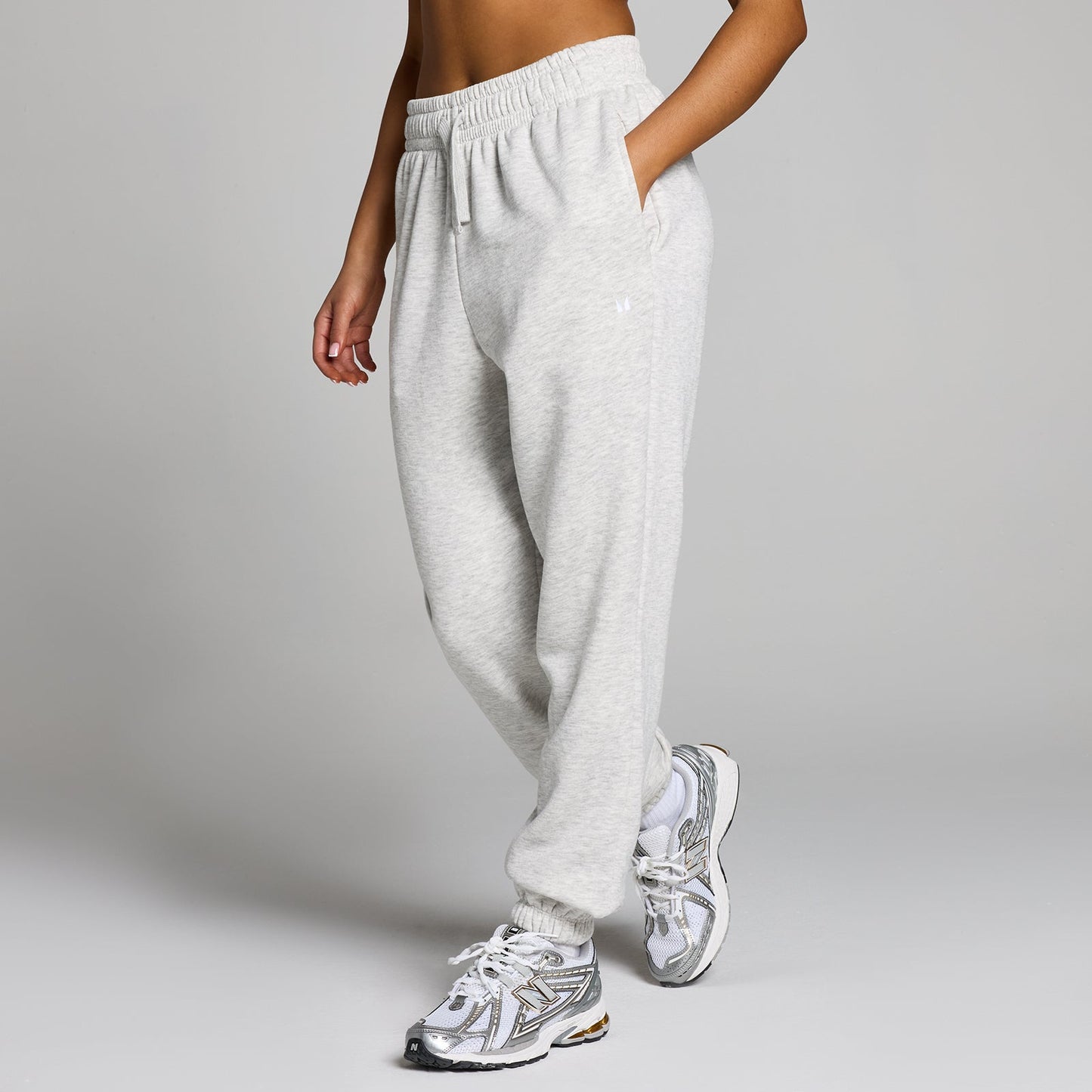 Basics joggingbroek voor dames - Gemêleerd lichtgrijs / XXL