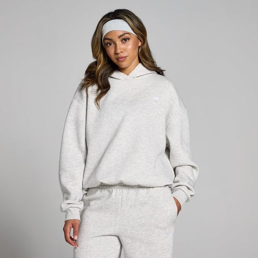 Basics oversized hoodie voor dames - Gemêleerd lichtgrijs / XXL