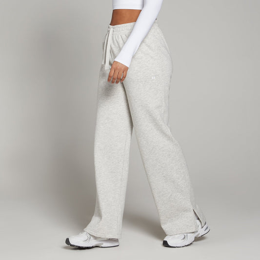Basics joggingbroek met rechte pijpen voor dames - Gemêleerd lichtgrijs / XL