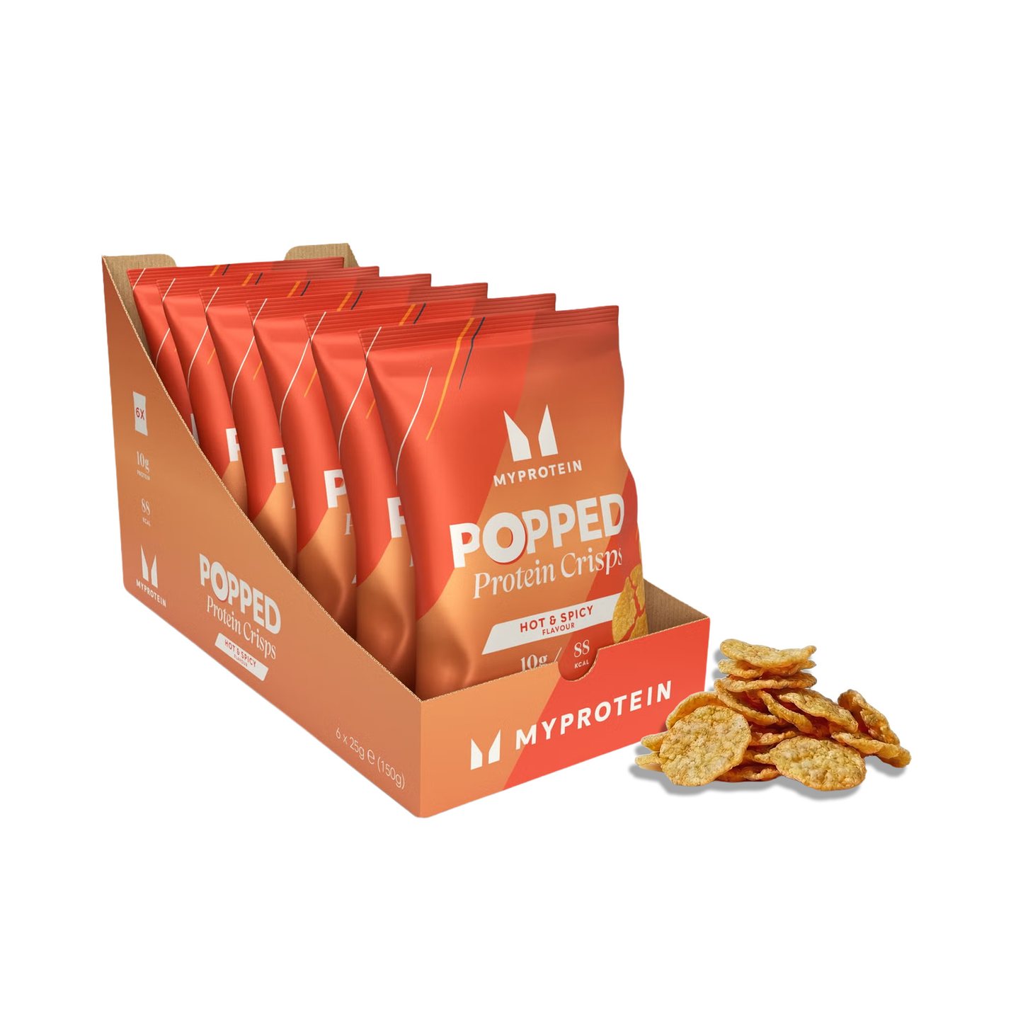 Gepofte eiwitchips - Hot & Spicy