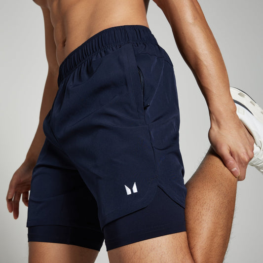 2-in-1 trainingsshort voor heren - Marineblauw / S