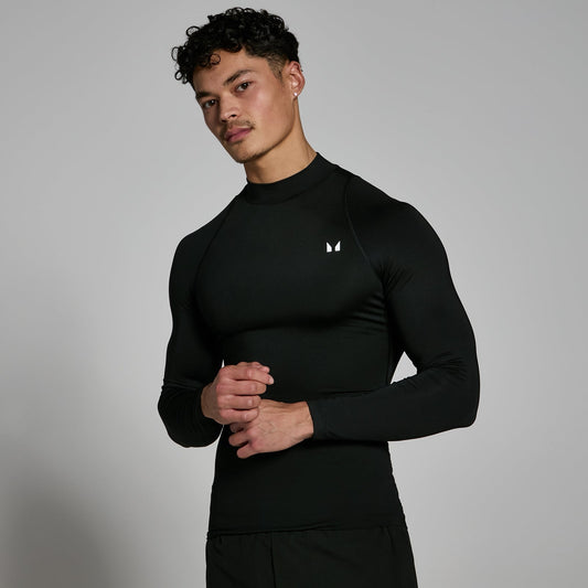 basislaag trainingsshirt met hoge hals en lange mouwen voor heren - S