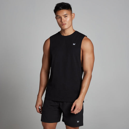 Rest Day hemd met diep uitgesneden armsgaten - Zwart / 3XL