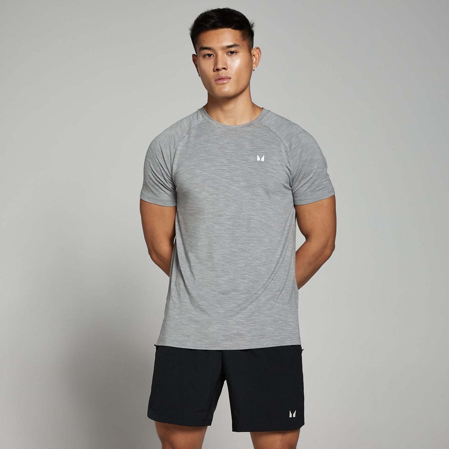 Performance T-Shirt met korte mouwen voor heren - Gemêleerd chroom / M