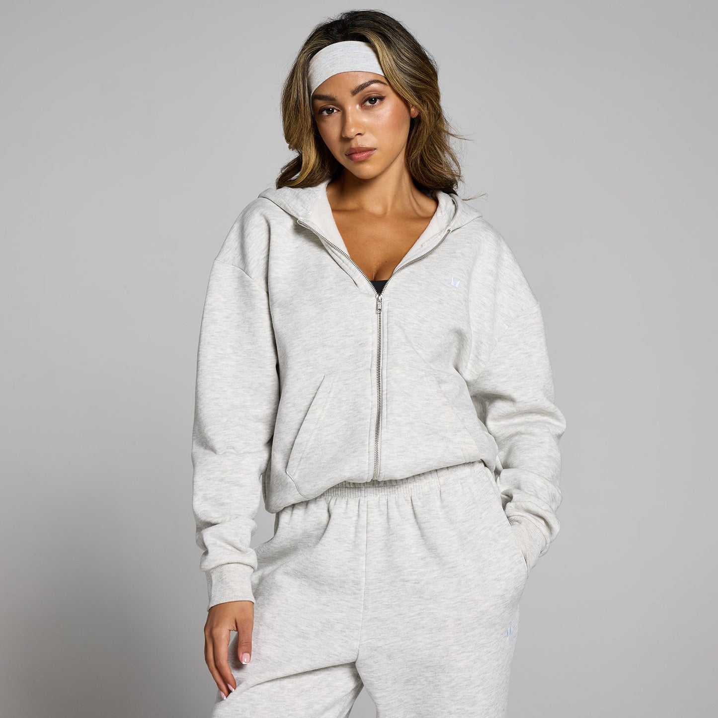 Basics oversized hoodie met rits voor dames - XS