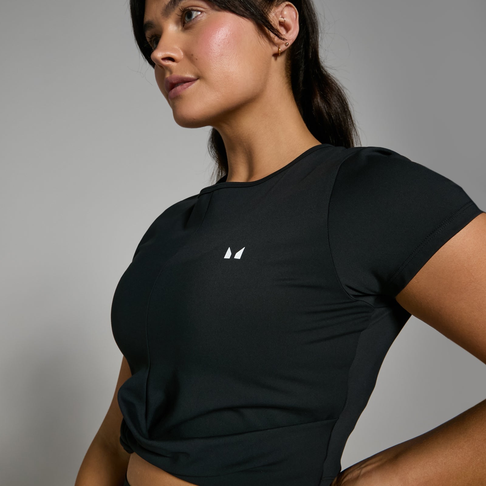 Power croptop met korte mouwen - L