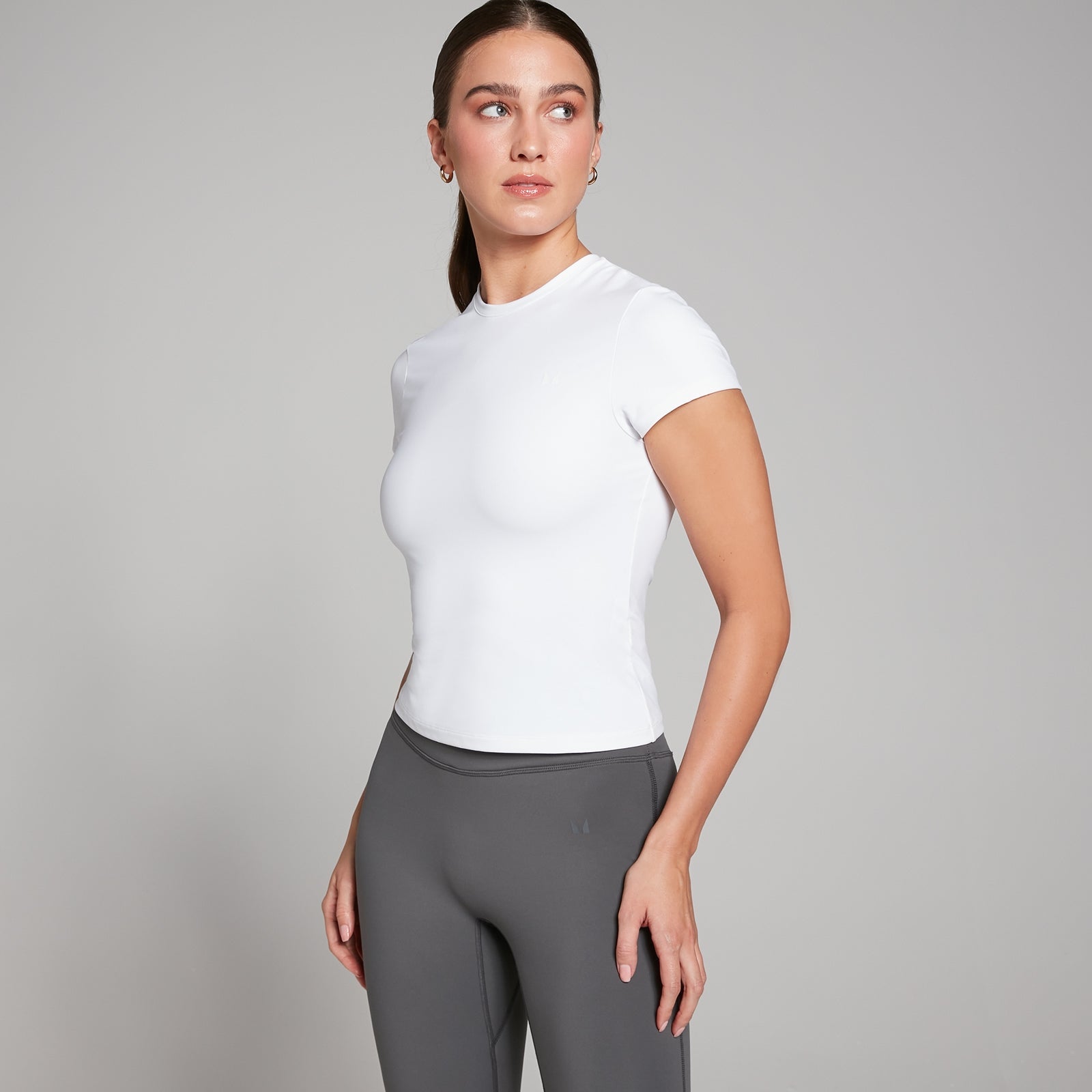 Tempo T-shirt met nauwsluitende pasvorm en korte mouwen voor dames - Wit / XXL
