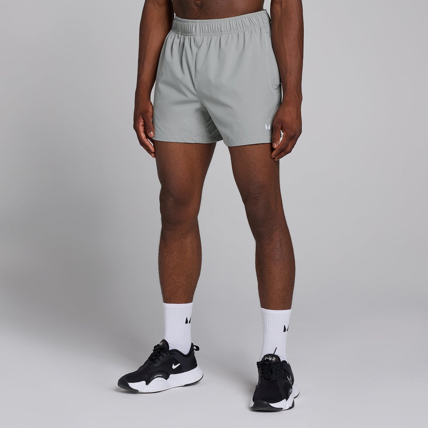 geweven trainingsshort met binnenbeenlengte van 13 cm voor heren - Stormgrijs / 3XL